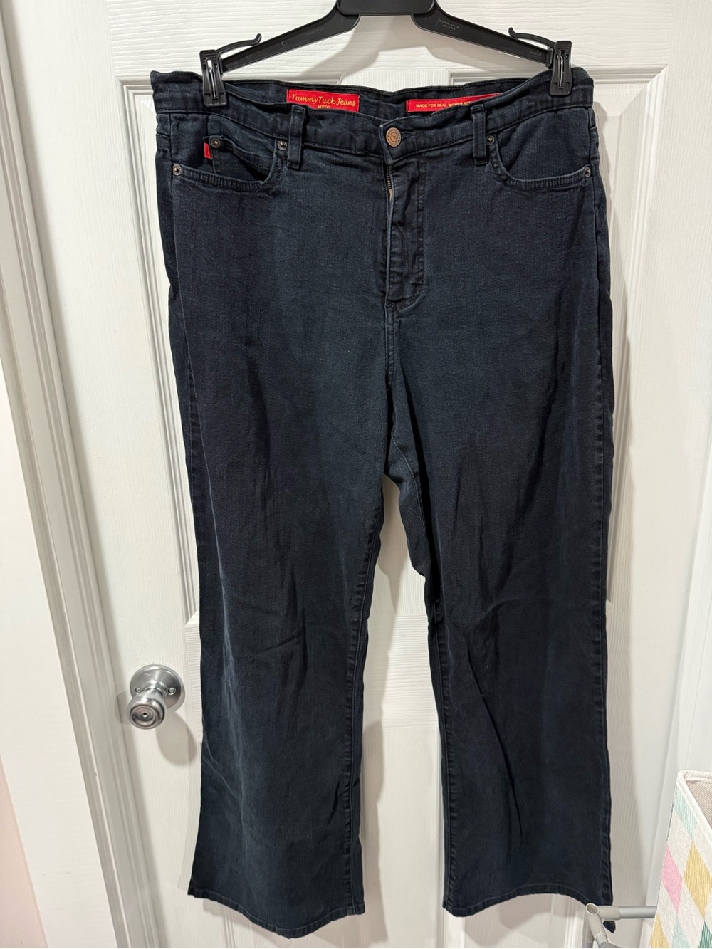 NYDJ Women's Tummy Tuck Black Jeans, some wear, 2 small stains on front see pic